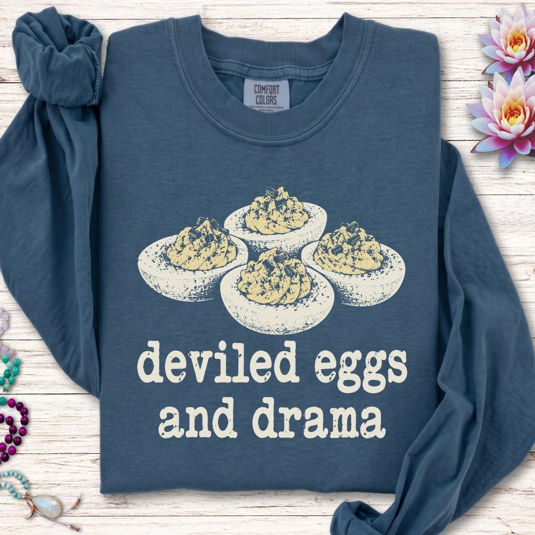 Eggs And Drama Long Sleeve Tee Midnight