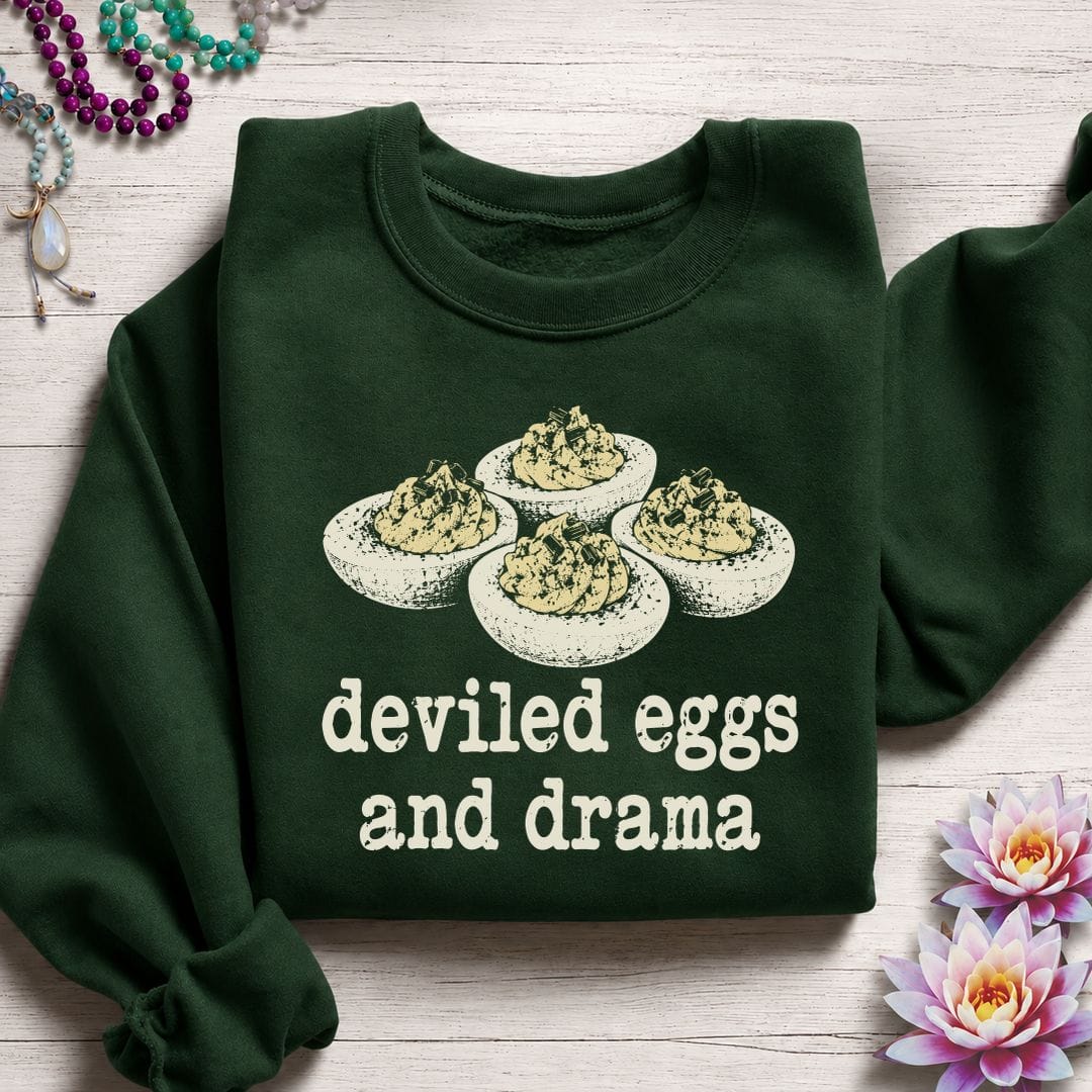 Eggs And Drama Sweatshirt Forest Green