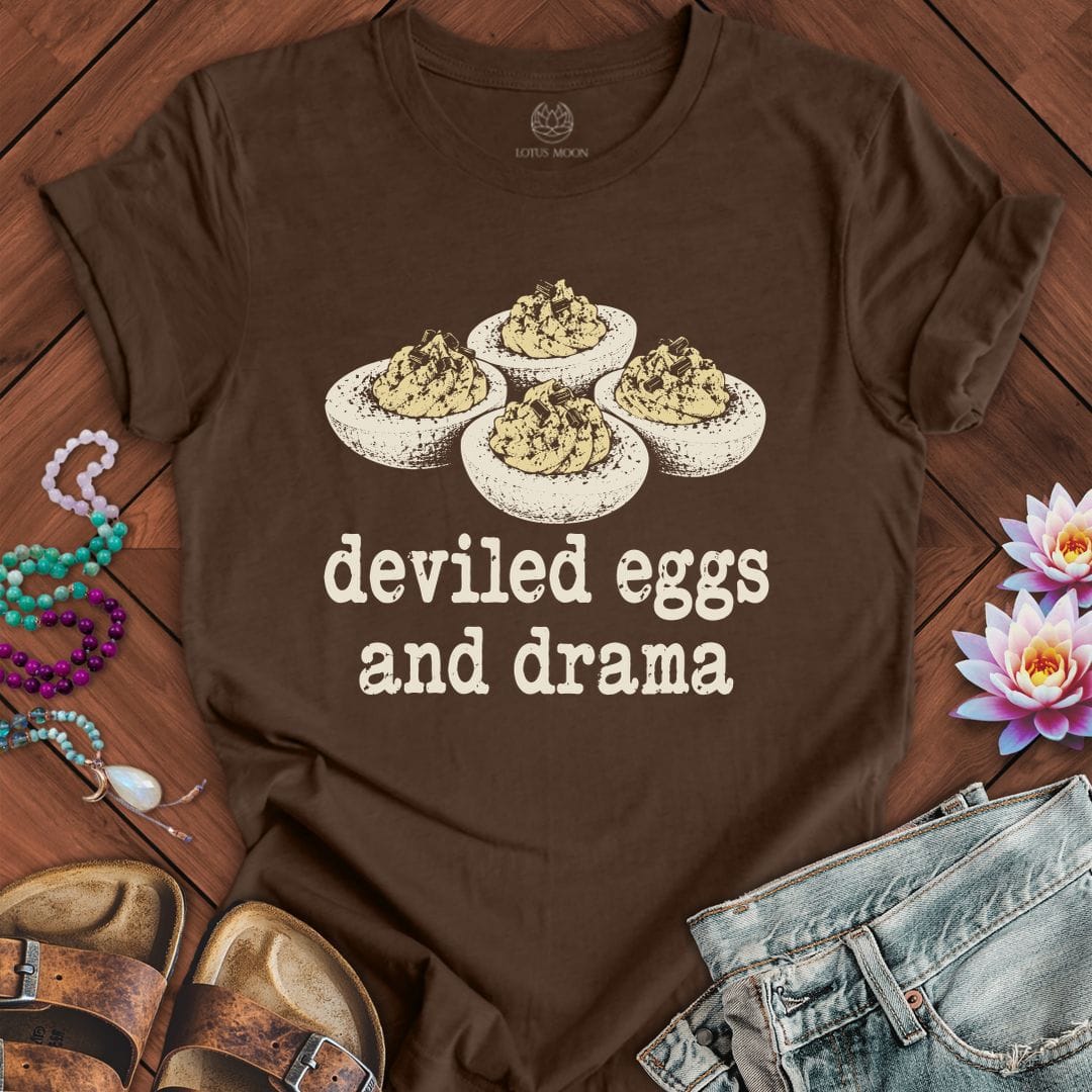 Eggs And Drama Tee Heather Brown
