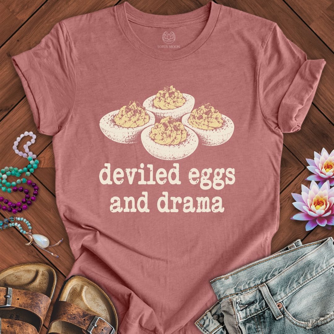 Eggs And Drama Tee Heather Mauve