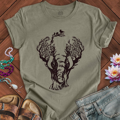 Elephant Tree Tee Heather Stone