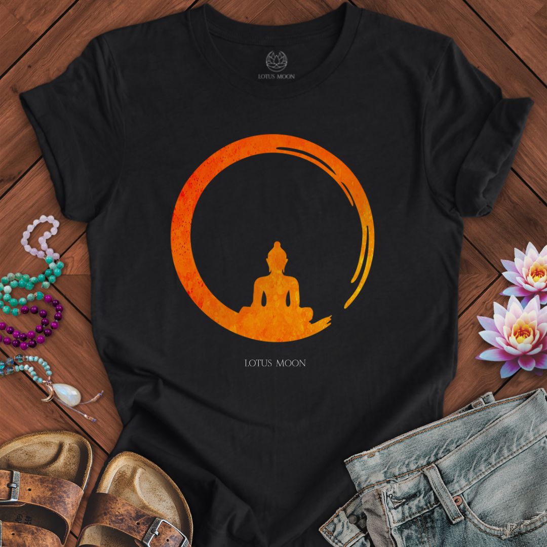 Enso Circle Buddha Tee Solid Black Blend