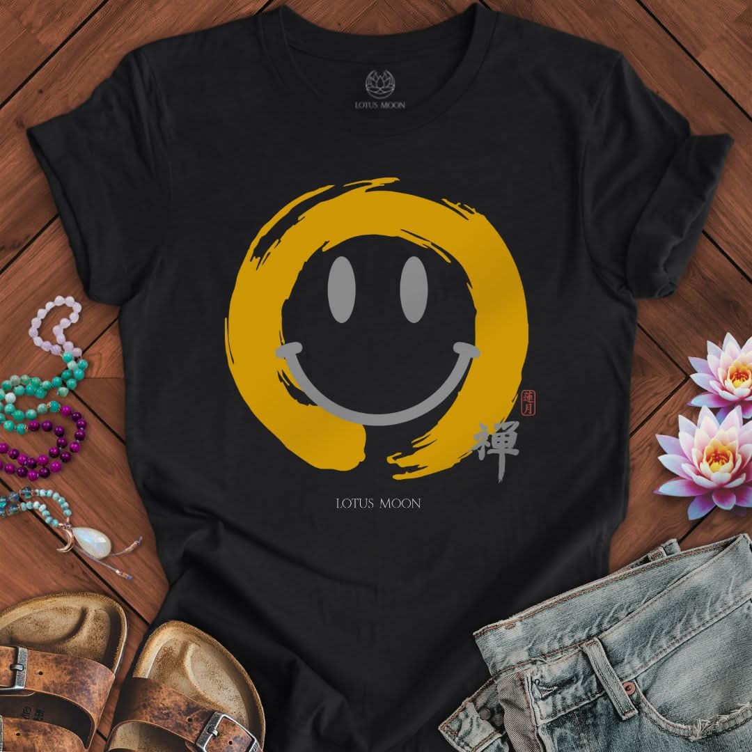 Enso Smile Tee Solid Black Blend