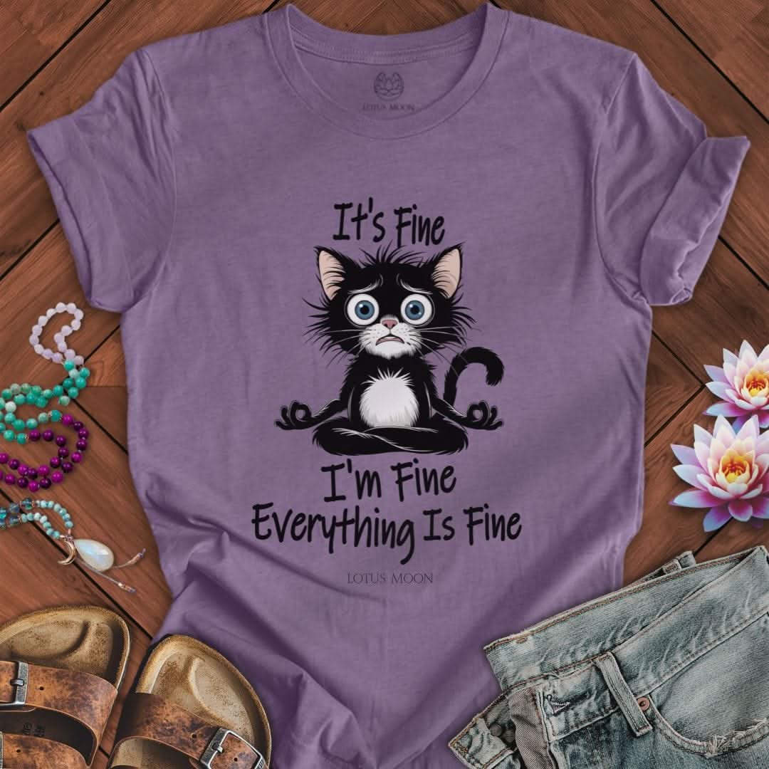 Everything Is Fine Tee Heather Purple