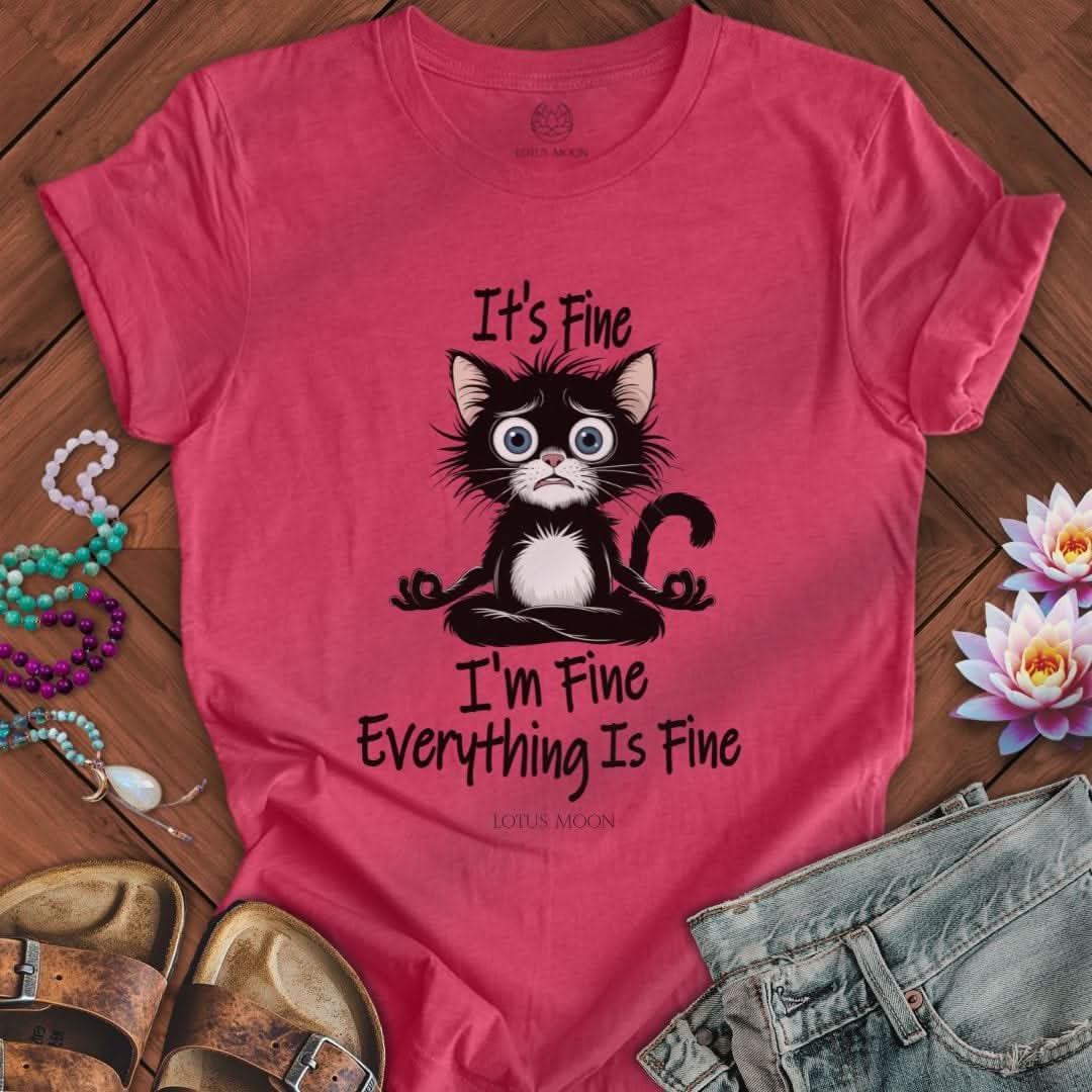Everything Is Fine Tee Heather Raspberry