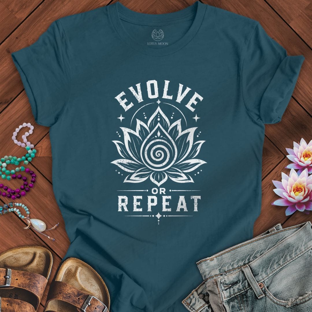 Evolve or Repeat Tee Deep Teal