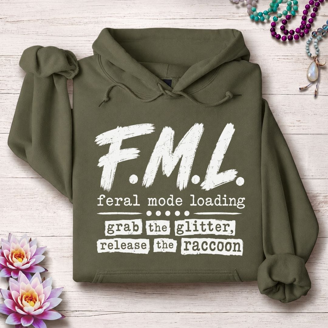 Printify Hoodie F.M.L. Hoodie Military Green / S