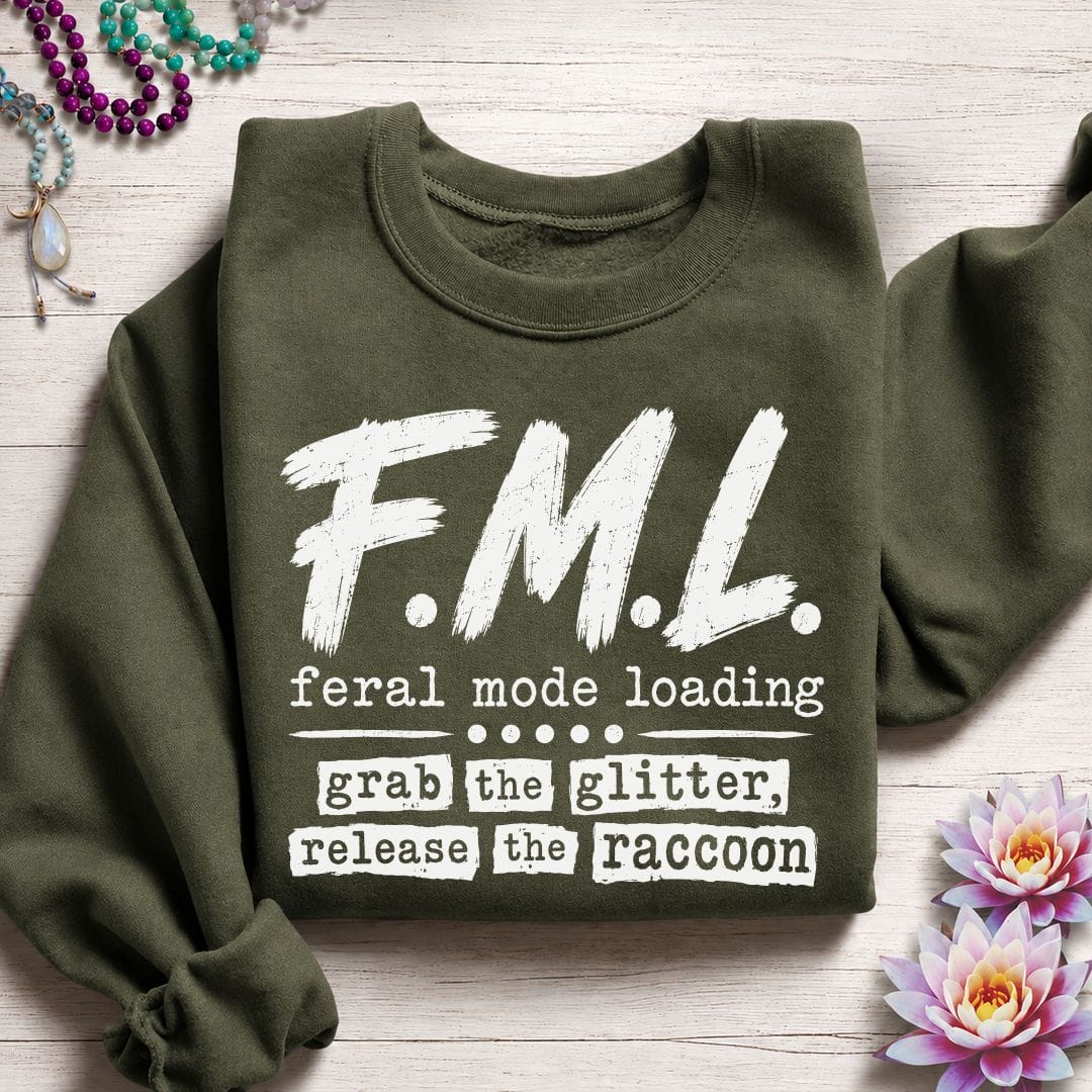 Printify Sweatshirt F.M.L. Sweatshirt Military Green / S