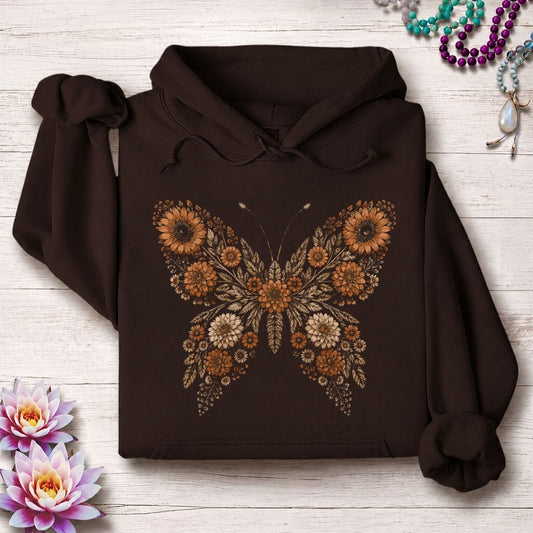 Fall Butterfly Hoodie Dark Chocolate
