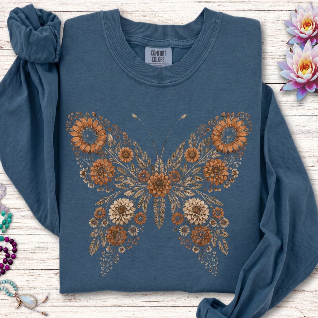Fall Butterfly Long Sleeve Tee Midnight