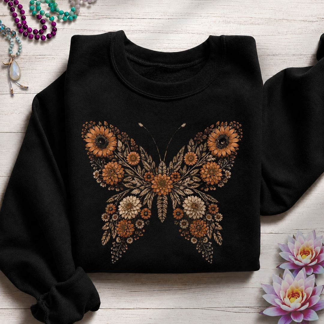 Fall Butterfly Sweatshirt Black
