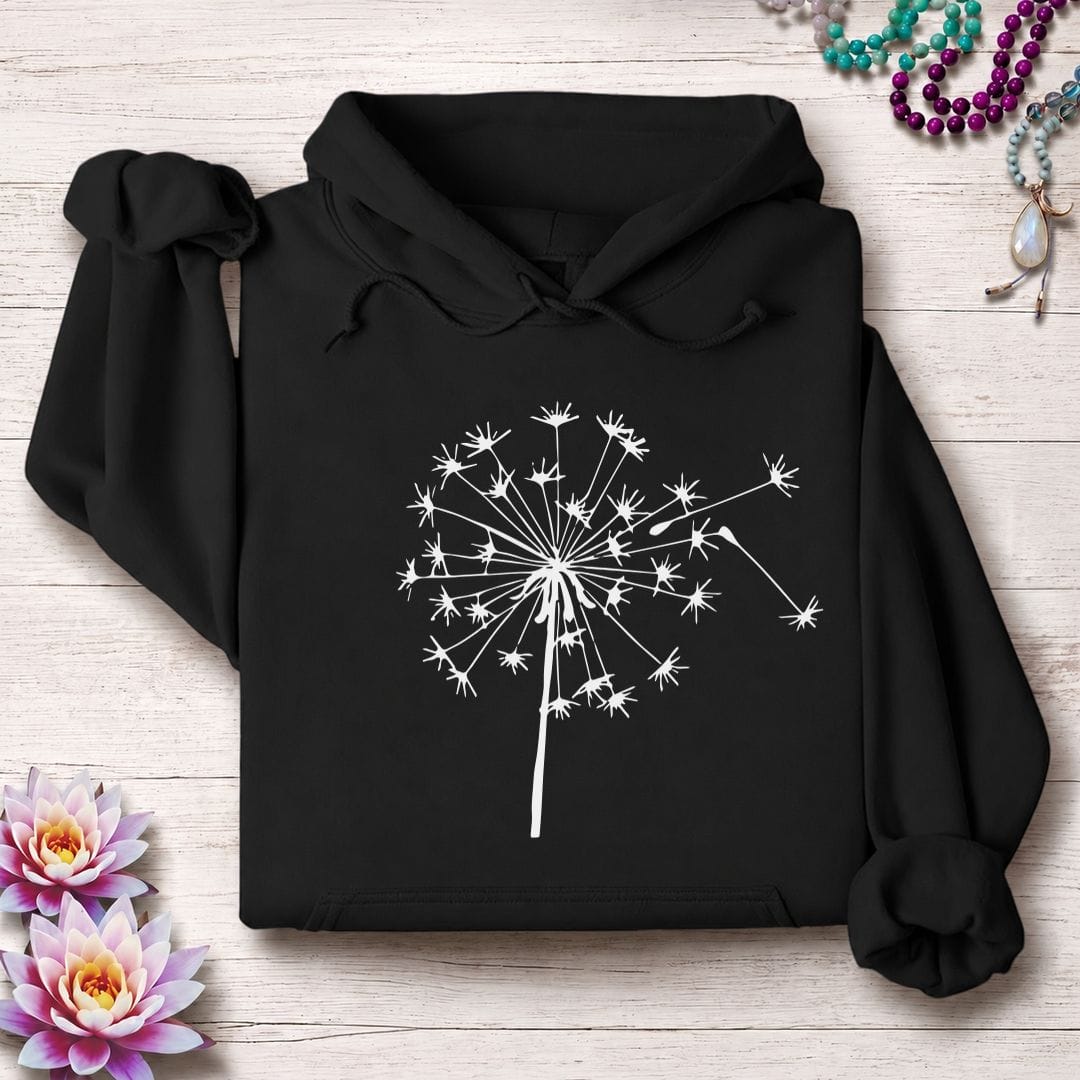 Printify Hoodie Fall Dandelion Hoodie Black / S