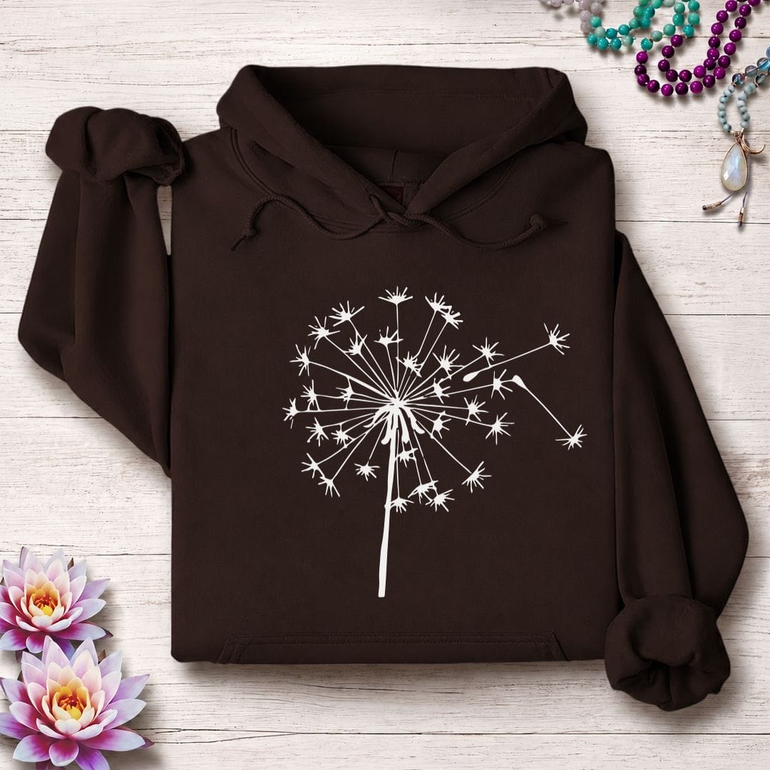 Printify Hoodie Fall Dandelion Hoodie Dark Chocolate / S