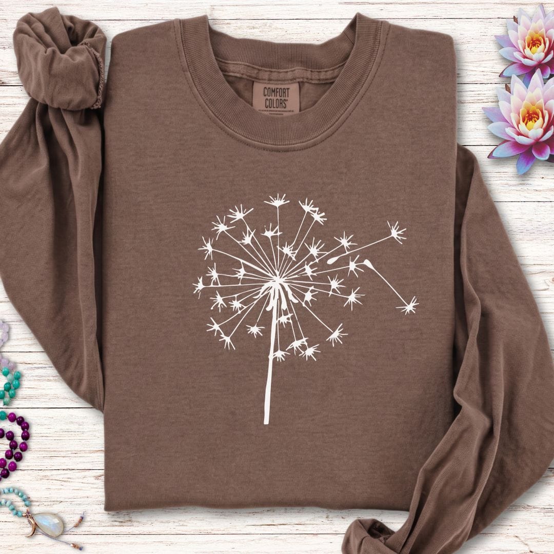 Printify Long-sleeve Fall Dandelion Long Sleeve Tee Espresso / S