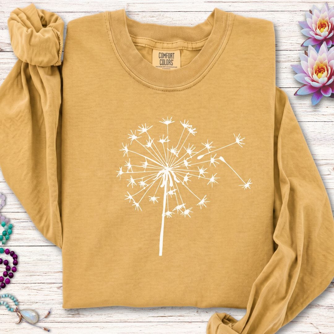 Printify Long-sleeve Fall Dandelion Long Sleeve Tee Mustard / S