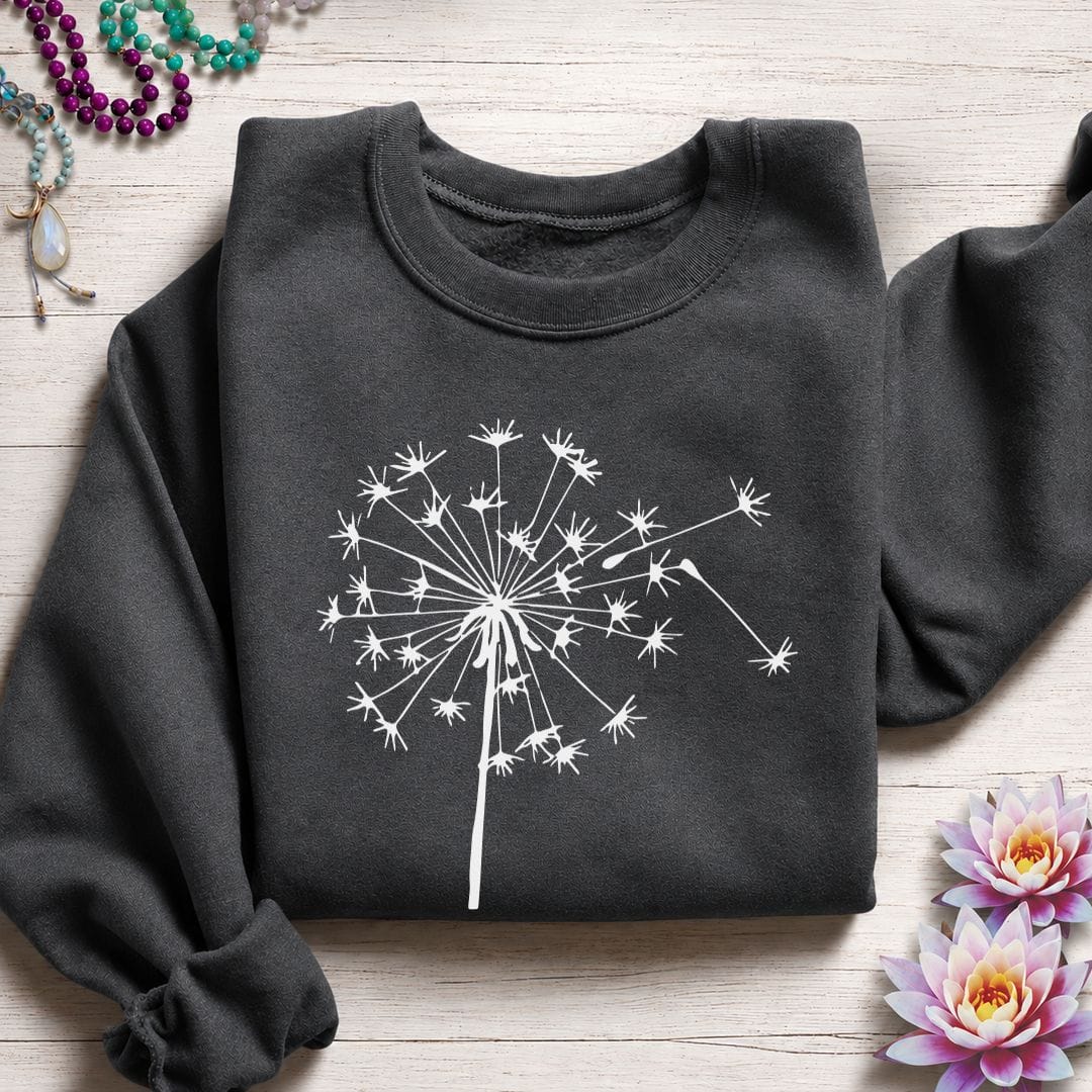 Printify Sweatshirt Fall Dandelion Sweatshirt Dark Heather / S