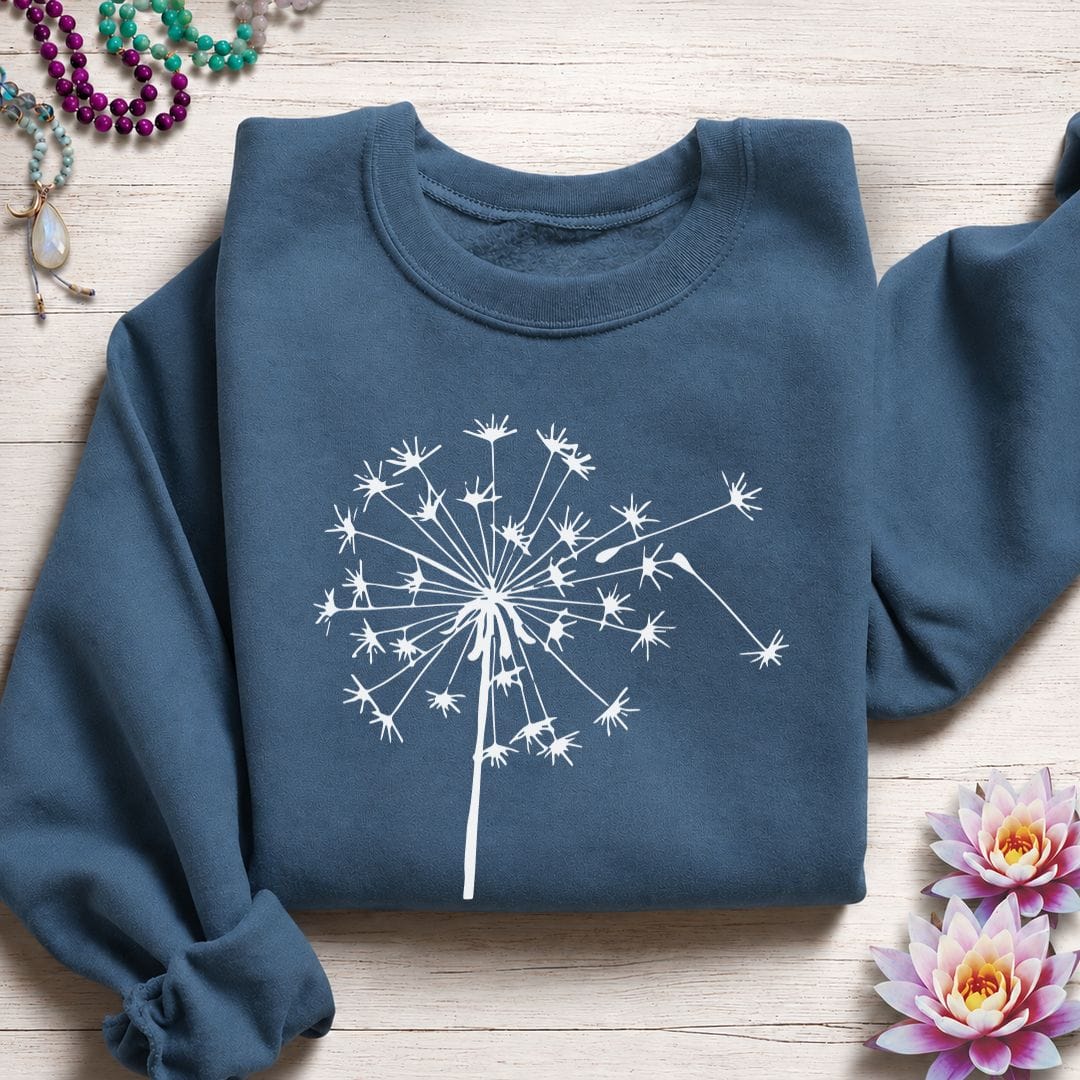 Printify Sweatshirt Fall Dandelion Sweatshirt Indigo Blue / S