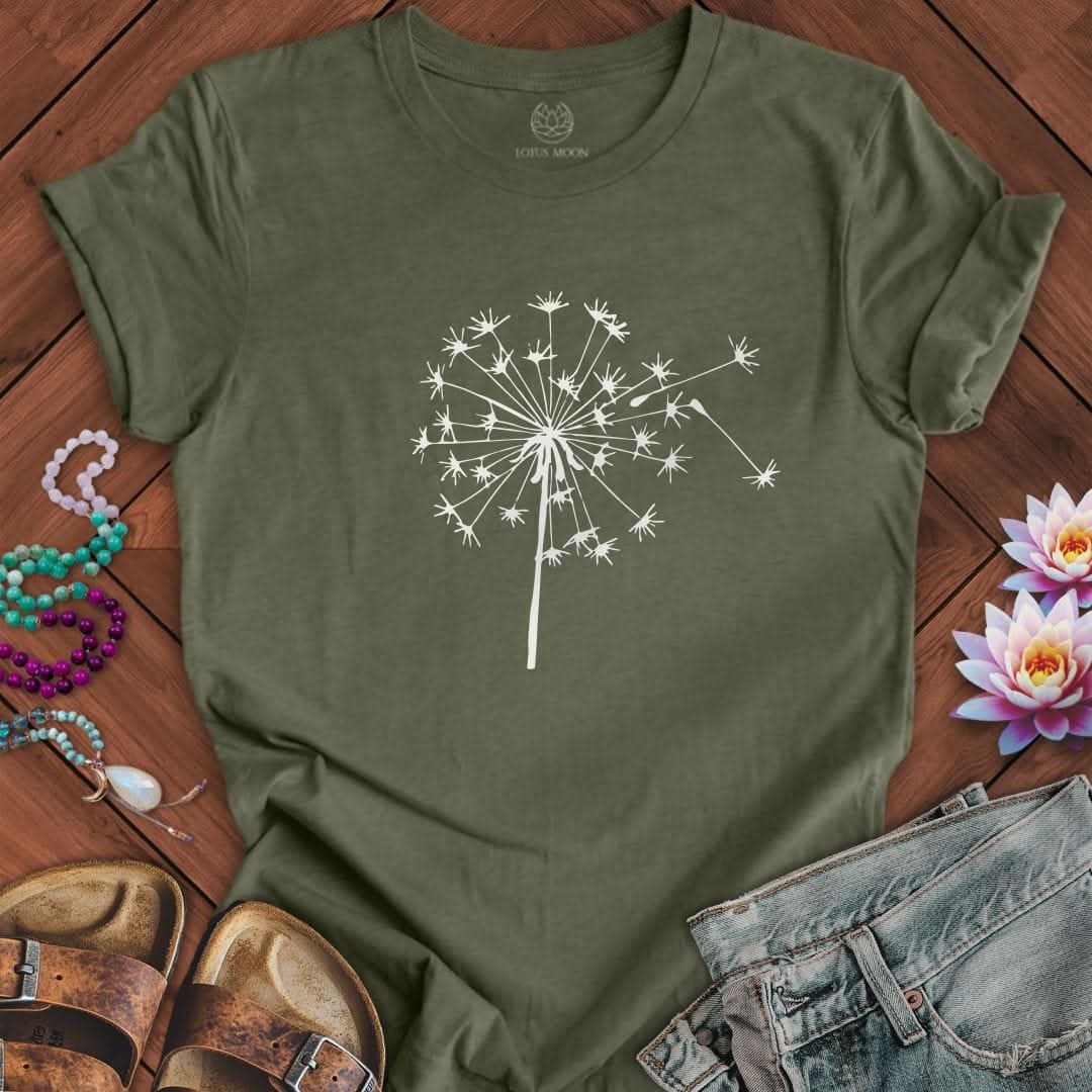 Fall Dandelion Tee Heather Military Green
