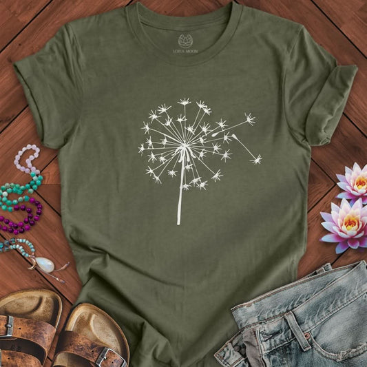 Fall Dandelion Tee Heather Military Green