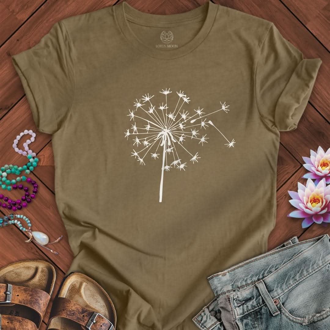 Fall Dandelion Tee Heather Olive