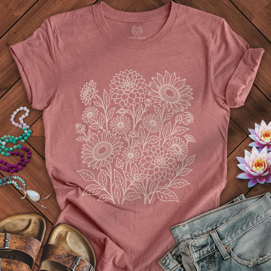 Fall Florals Tee Heather Mauve