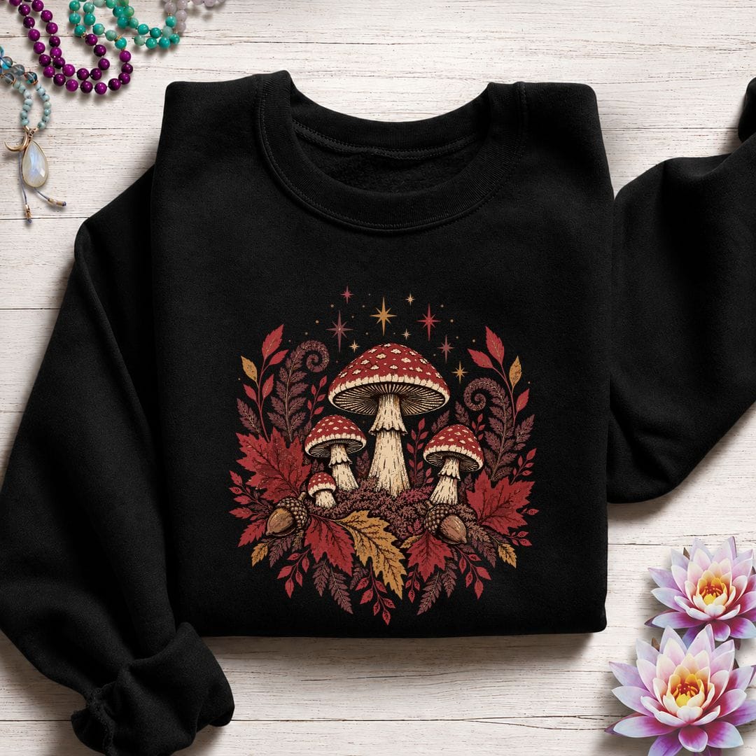 Printify Sweatshirt Fall Forest Floor Sweatshirt Black / S