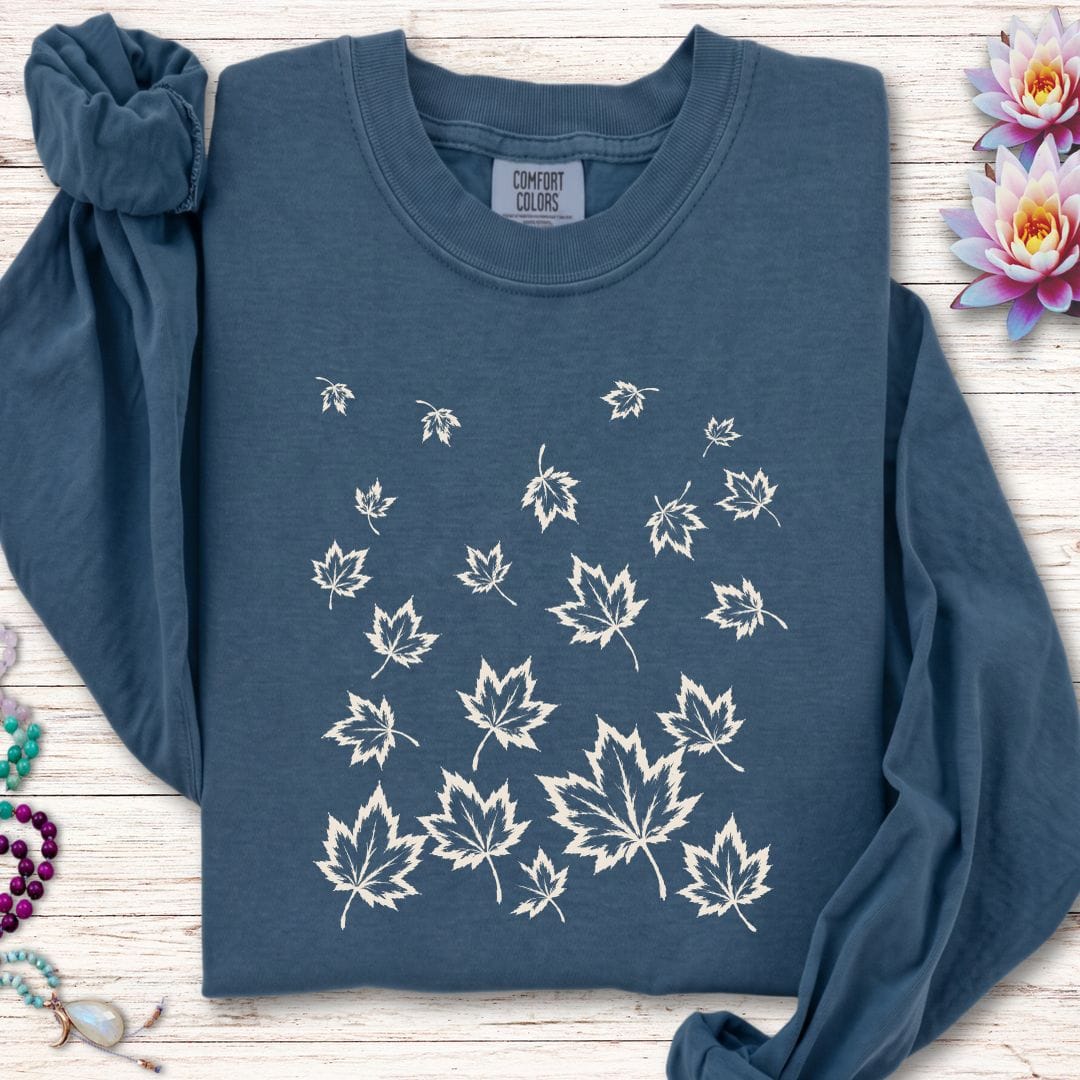 Falling Leaves Long Sleeve Tee Midnight