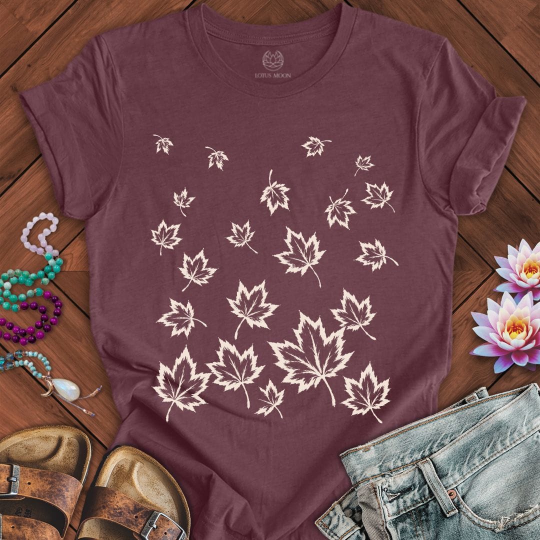 Falling Leaves Tee Heather Maroon