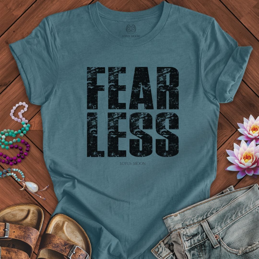 Fear Less Tee Heather Deep Teal
