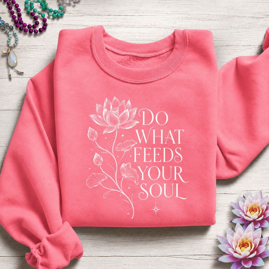 Feed Your Soul Sweatshirt Safety Pink