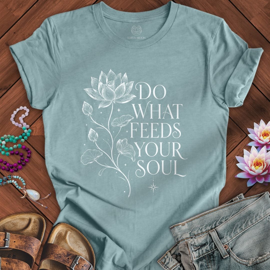 Printify T-Shirt Feed Your Soul Tee Heather Blue Lagoon / S