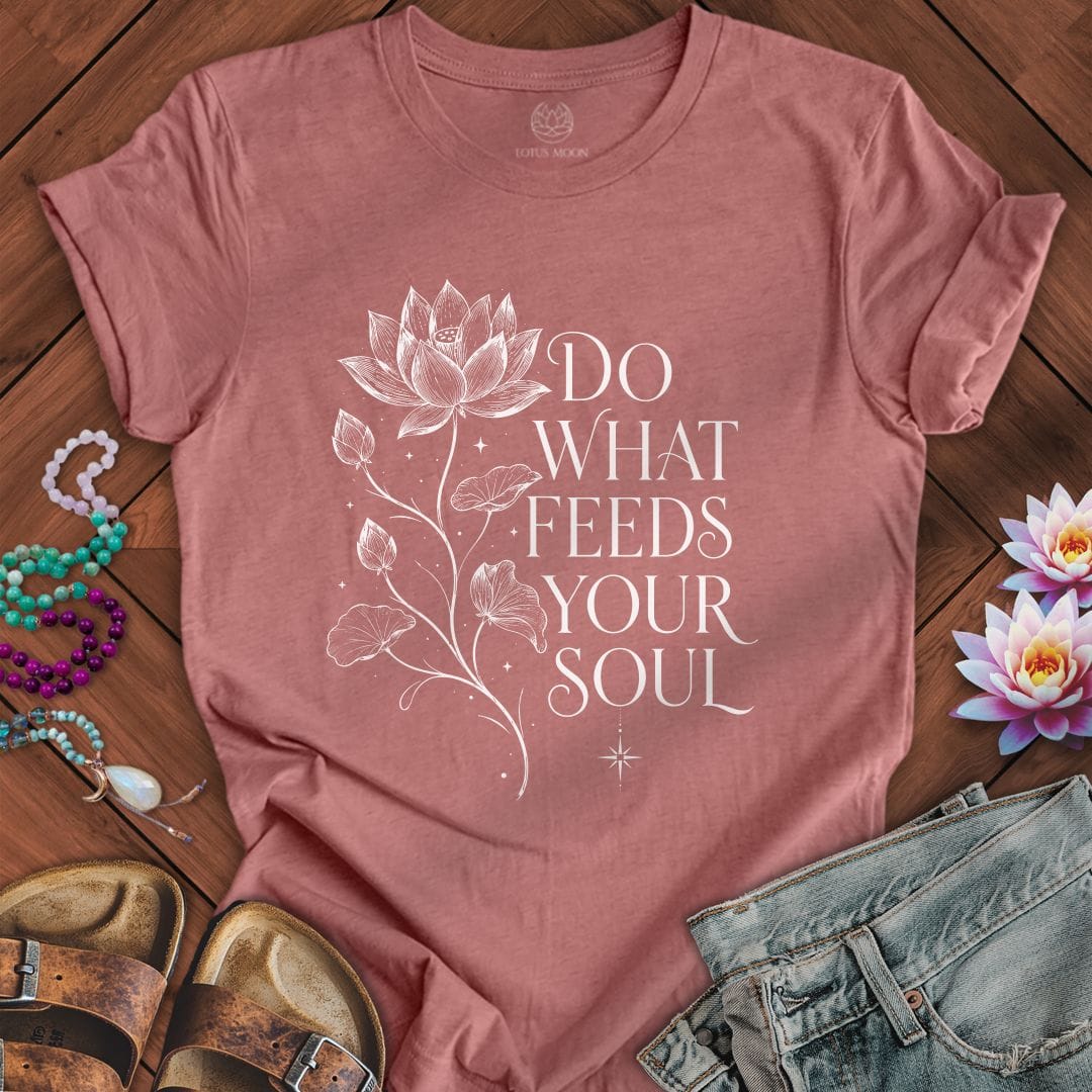 Printify T-Shirt Feed Your Soul Tee Heather Mauve / S