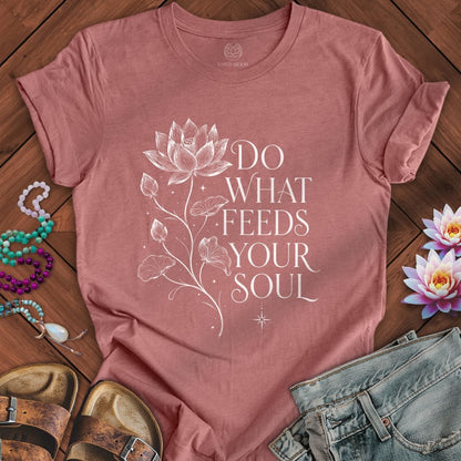 Printify T-Shirt Feed Your Soul Tee Heather Mauve / S