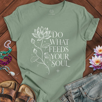 Printify T-Shirt Feed Your Soul Tee Sage / S