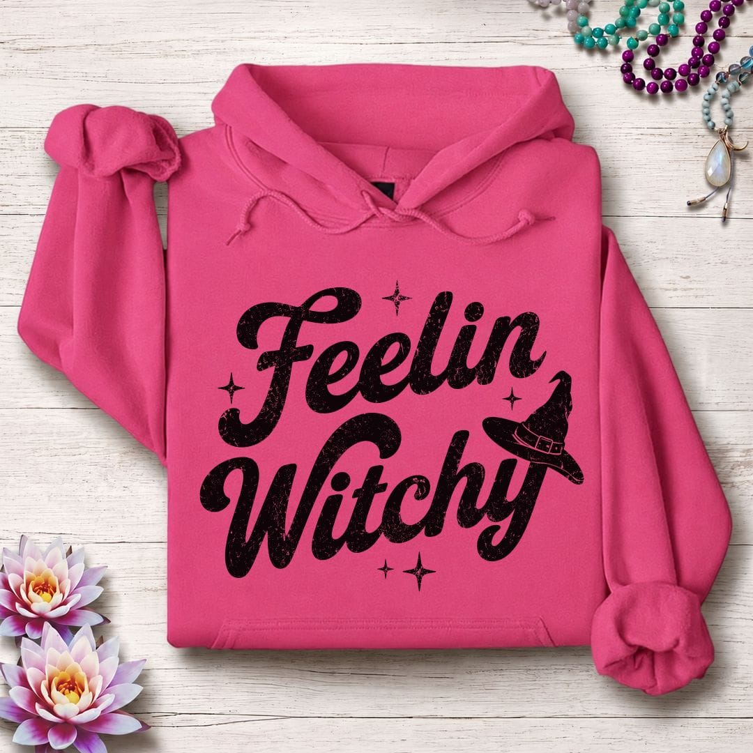 Printify Hoodie Feelin Witchy Hoodie Heliconia / S
