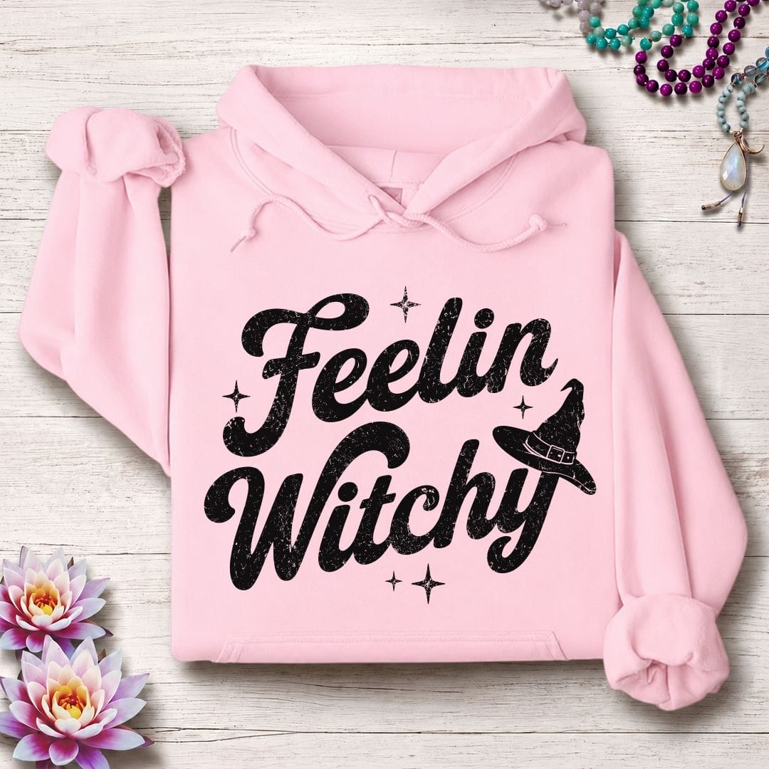 Printify Hoodie Feelin Witchy Hoodie Light Pink / S