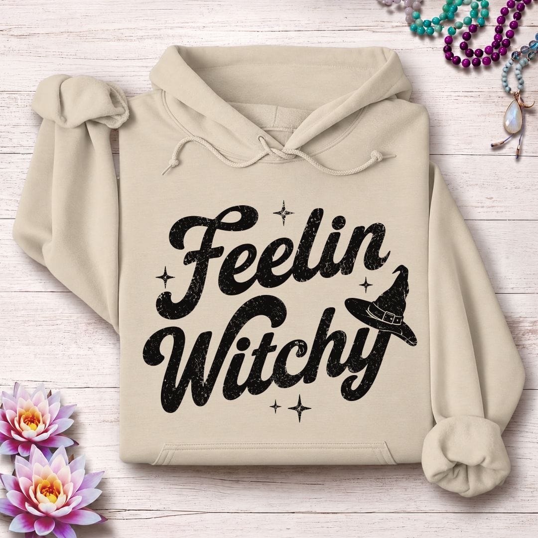 Printify Hoodie Feelin Witchy Hoodie Sand / S