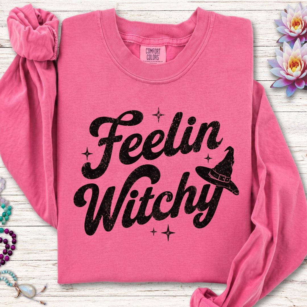 Printify Long-sleeve Feelin Witchy Long Sleeve Tee Crunchberry / S