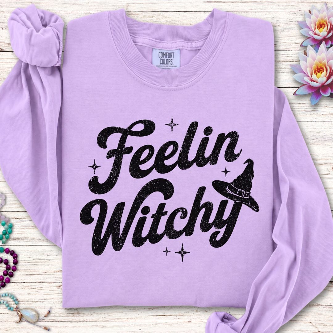 Printify Long-sleeve Feelin Witchy Long Sleeve Tee Violet / S