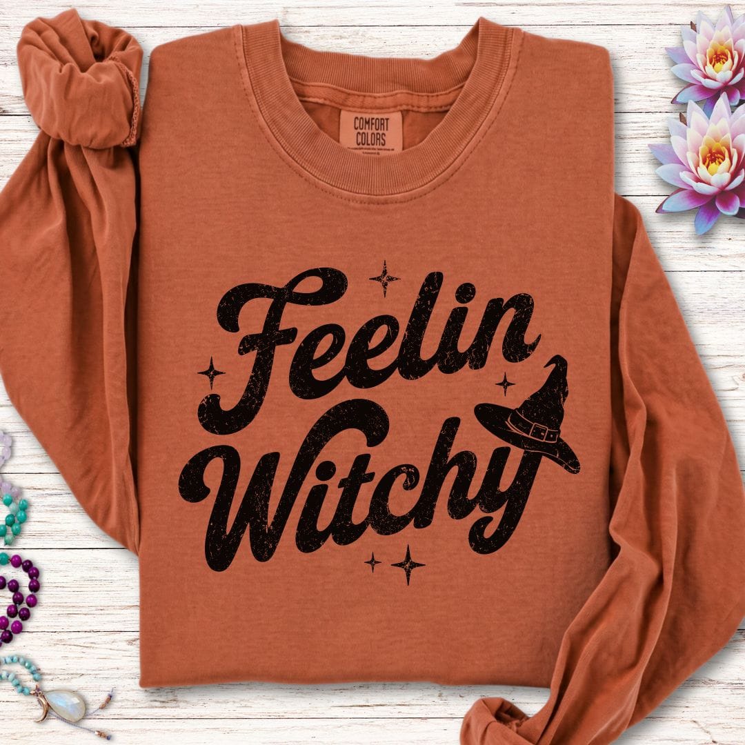 Printify Long-sleeve Feelin Witchy Long Sleeve Tee Yam / S