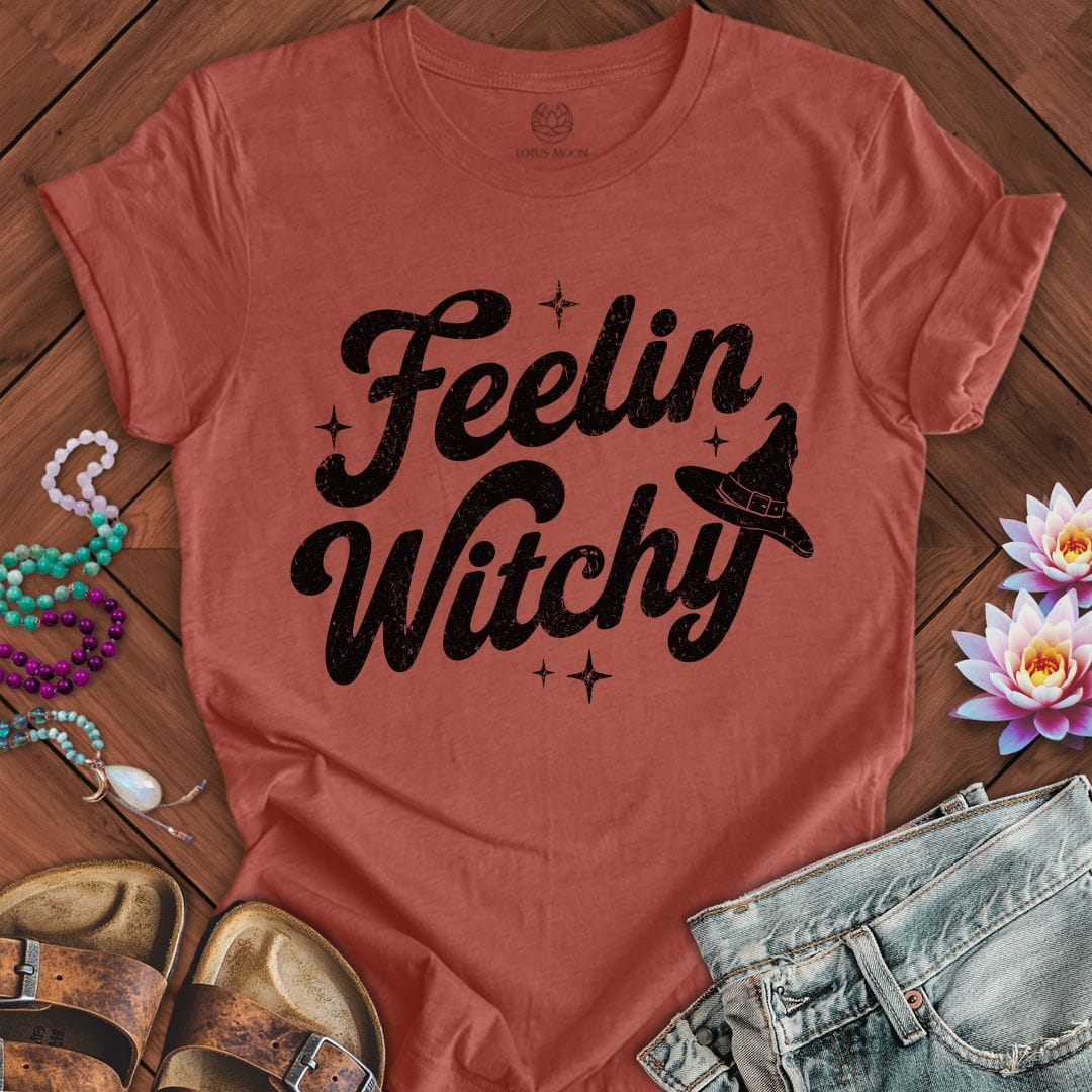 Printify T-Shirt Feelin Witchy Tee Heather Clay / S