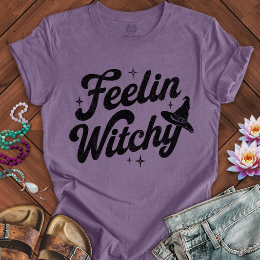 Printify T-Shirt Feelin Witchy Tee Heather Purple / S