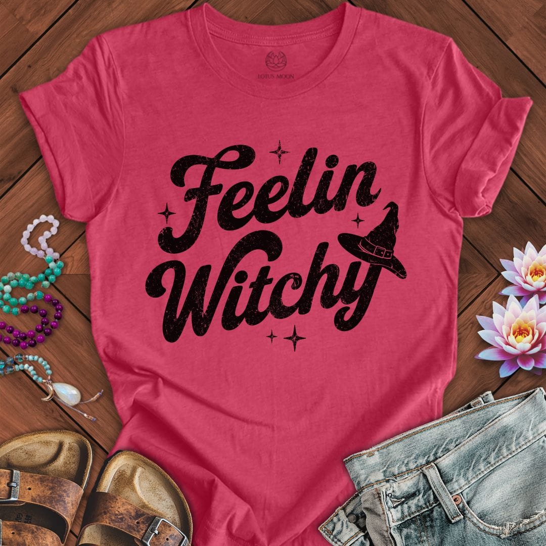 Printify T-Shirt Feelin Witchy Tee Heather Raspberry / S