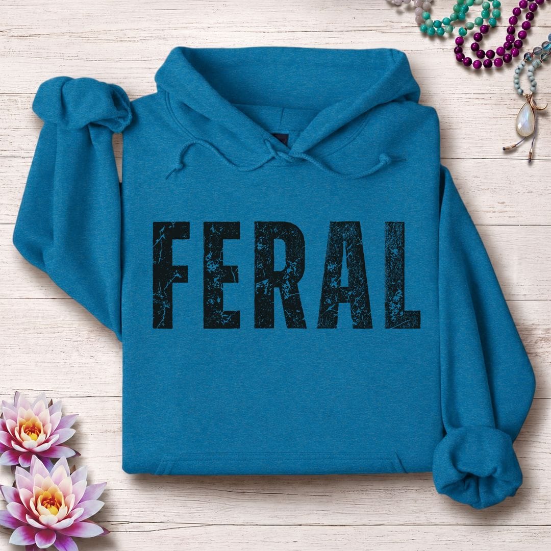Printify Hoodie Feral Hoodie Antique Sapphire / S