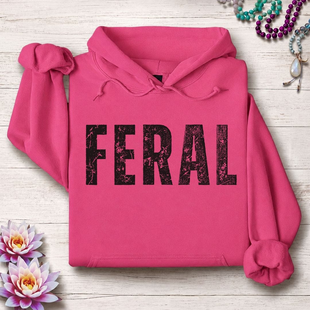 Printify Hoodie Feral Hoodie Heliconia / S