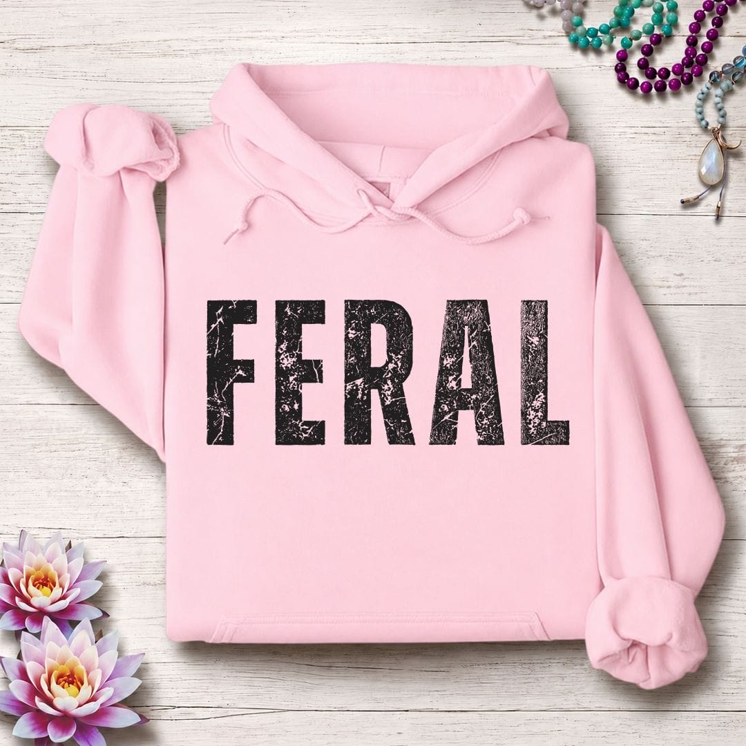 Printify Hoodie Feral Hoodie Light Pink / S