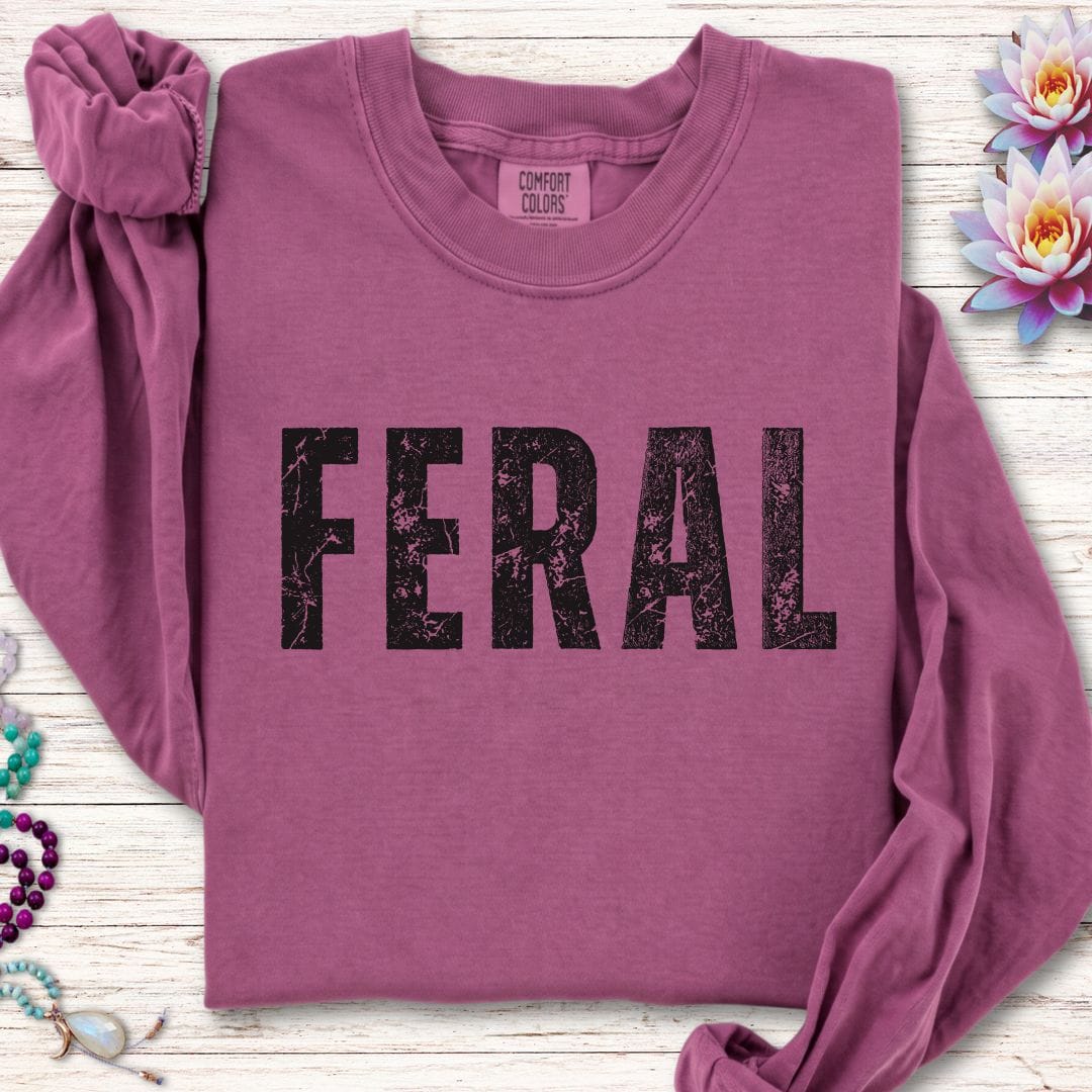 Printify Long-sleeve Feral Long Sleeve Tee Berry / S