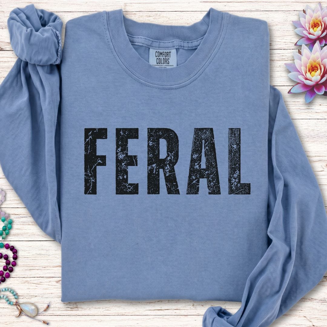 Printify Long-sleeve Feral Long Sleeve Tee Blue Jean / S