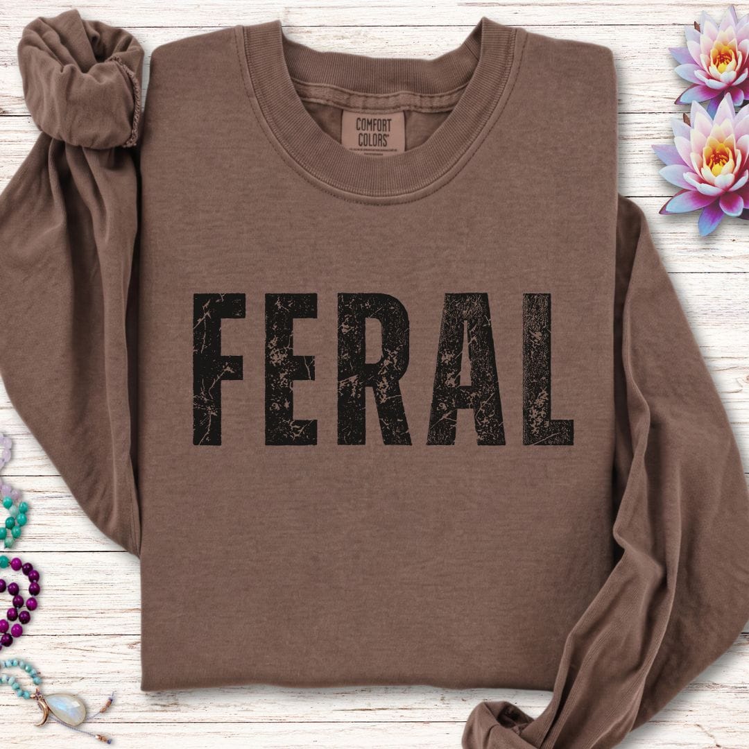Printify Long-sleeve Feral Long Sleeve Tee Espresso / S