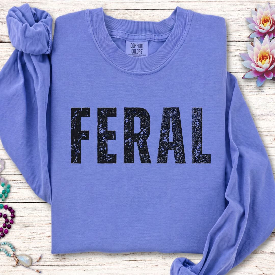 Printify Long-sleeve Feral Long Sleeve Tee Flo Blue / S